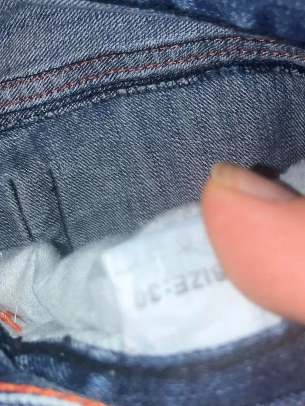 Y2k Diesel Blue Jeans Orange Stitching, Red Buttons, Stash Pocket